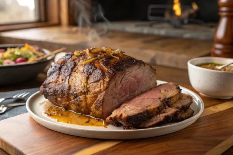 Cupim assado suculento com crosta dourada e temperos defumados