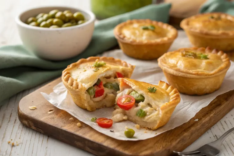 Empadas de frango caseiras douradas com massa crocante e recheio cremoso