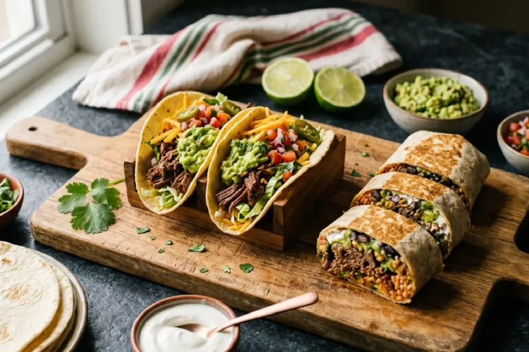 Descubra o segredo para tacos e burritos com carne suculenta, guacamole cremoso e recheios frescos irresistíveis!