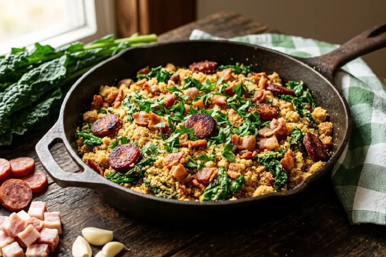 Como fazer farofa de couve com linguiça e bacon crocante: receita fácil, econômica e irresistível