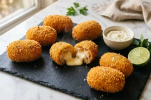 Descubra o segredo para bolinhos de camarão recheados com catupiry com casca crocante, catupiry derretendo e camarão suculento irresistível! Uma receita sofisticada e deliciosa que toda a mesa vai adorar.