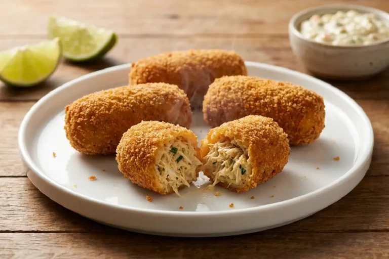 Croquete de siri caseiro crocante e cremoso