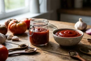 Ketchup caseiro feito com tomates frescos