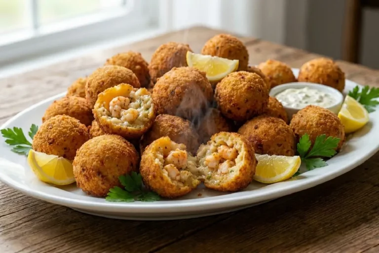 Bolinho de camarão douradinho e crocante