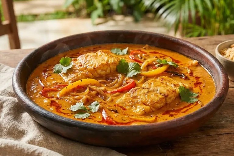 Peixe ao molho de leite de coco cremoso e aromático
