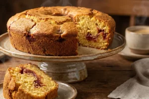 Bolo de fubá com goiabada fofinho feito na air fryer