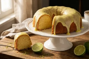 Bolo de limão caseiro com cobertura cremosa