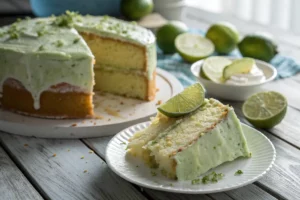 bolo de limão fofinho com cobertura cremosa e raspas de limão