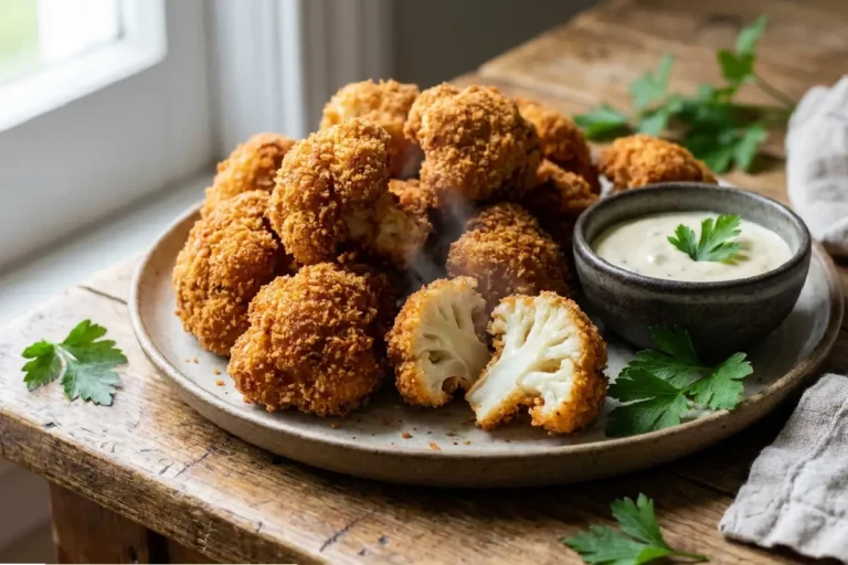 Couve-flor à milanesa crocante e dourada