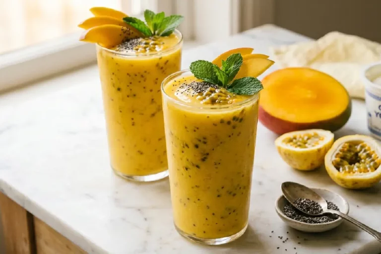 Smoothie de manga e maracujá: receita cremosa, tropical e absolutamente irresistível pronta em 10 minutos que transforma qualquer momento em uma explosão de sabor e energia.