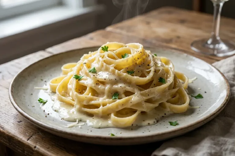 Fettuccine ao molho branco cremoso estilo restaurante