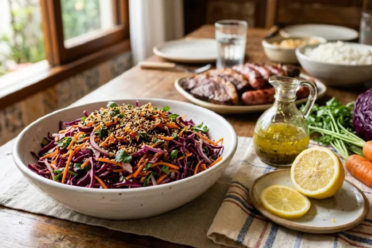 Salada de repolho roxo e cenoura crocante