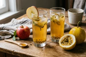 Descubra o segredo para um suco de maçã e maracujá com cor dourada vibrante, sabor perfeitamente equilibrado e aquela refrescância irresistível do primeiro ao último gole!