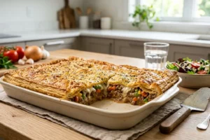 Torta de carne moída com massa fofinha