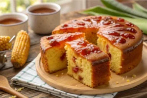 Bolo Caseiro de Milho com Recheio de Goiabada