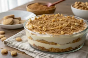 Pavê de Paçoca com Camadas Cremosas e Crocância