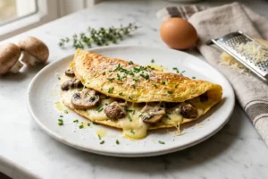 Como fazer omelete com cogumelos e queijo cremoso: receita fácil, nutritiva e pronta em minutos