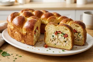 Brioche de frango caseiro com massa fofinha e recheio cremoso