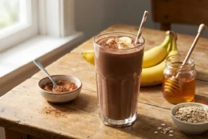 Vitamina de banana com cacau cremosa