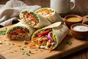Wrap de frango fácil com recheio cremoso