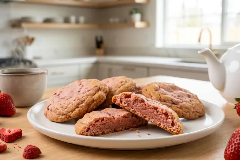Biscoito de morango caseiro amanteigado