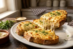Torradinhas de queijo e maionese gratinadas e crocantes