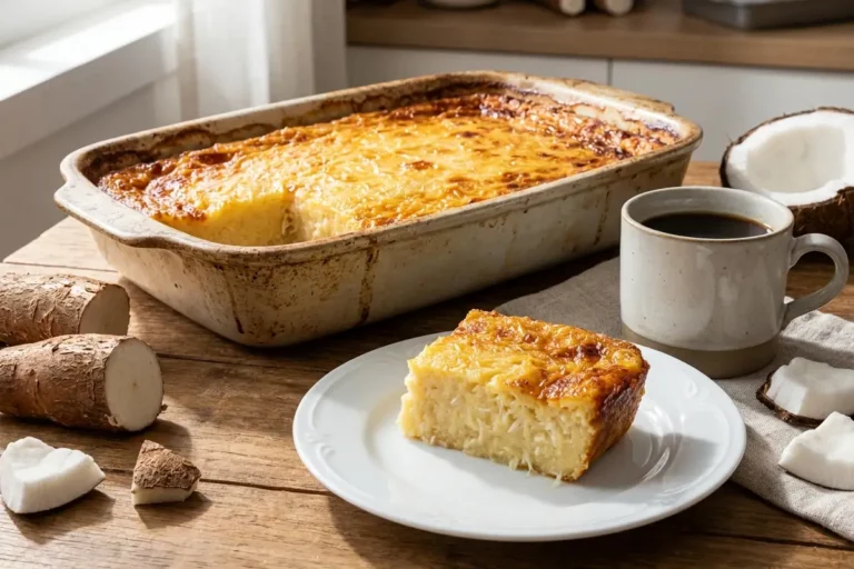 Bolo de aipim no liquidificador cremoso e caseiro