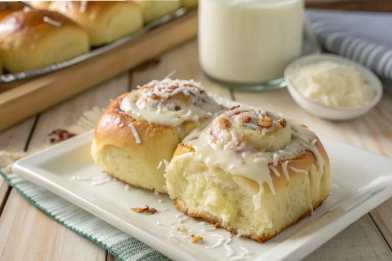 Rosca de leite condensado dourada e macia, com cobertura doce e brilho apetitoso