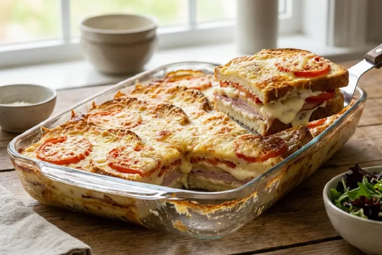 Sanduíche de forno gratinado e cremoso