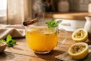 Chá de maracujá caseiro aromático e aconchegante