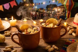 Quentão sem álcool com especiarias para festa junina
