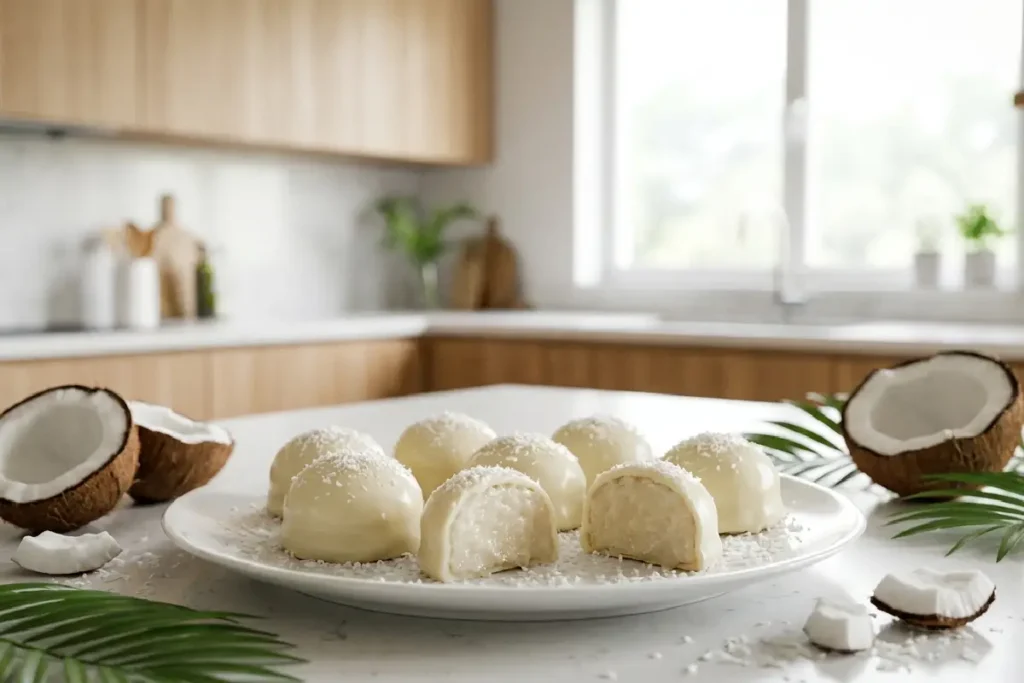 Bala de coco gelada tradicional