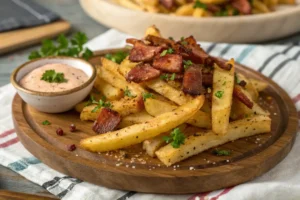 Batata Frita com Bacon e Molho Rosé: O Petisco Irresistível