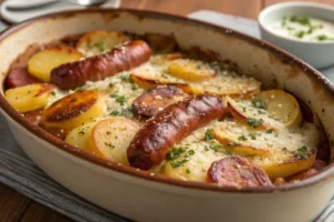 Linguiças de Forno com Batatas e Queijo: Saindo da Rotina