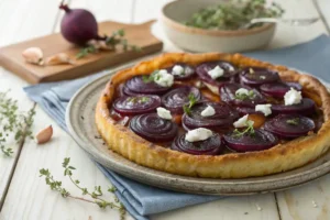 Tarte Tatin de Cebola Roxa: Elegância e Sabor em Cada Fatia