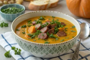 Caldo de abóbora com linguiça: Aquecendo seu paladar